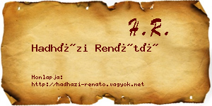 Hadházi Renátó névjegykártya