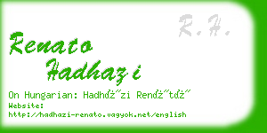 renato hadhazi business card